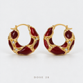 Burgundy Glow Hoop Earrings تراجي العنابي اللامع