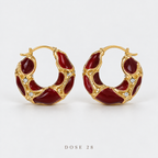 Burgundy Glow Hoop Earrings تراجي العنابي اللامع