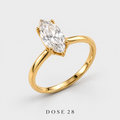 Gold-Tone Marquise Solitaire Ring  خاتم سوليتير ماركيز بلون ذهبي
