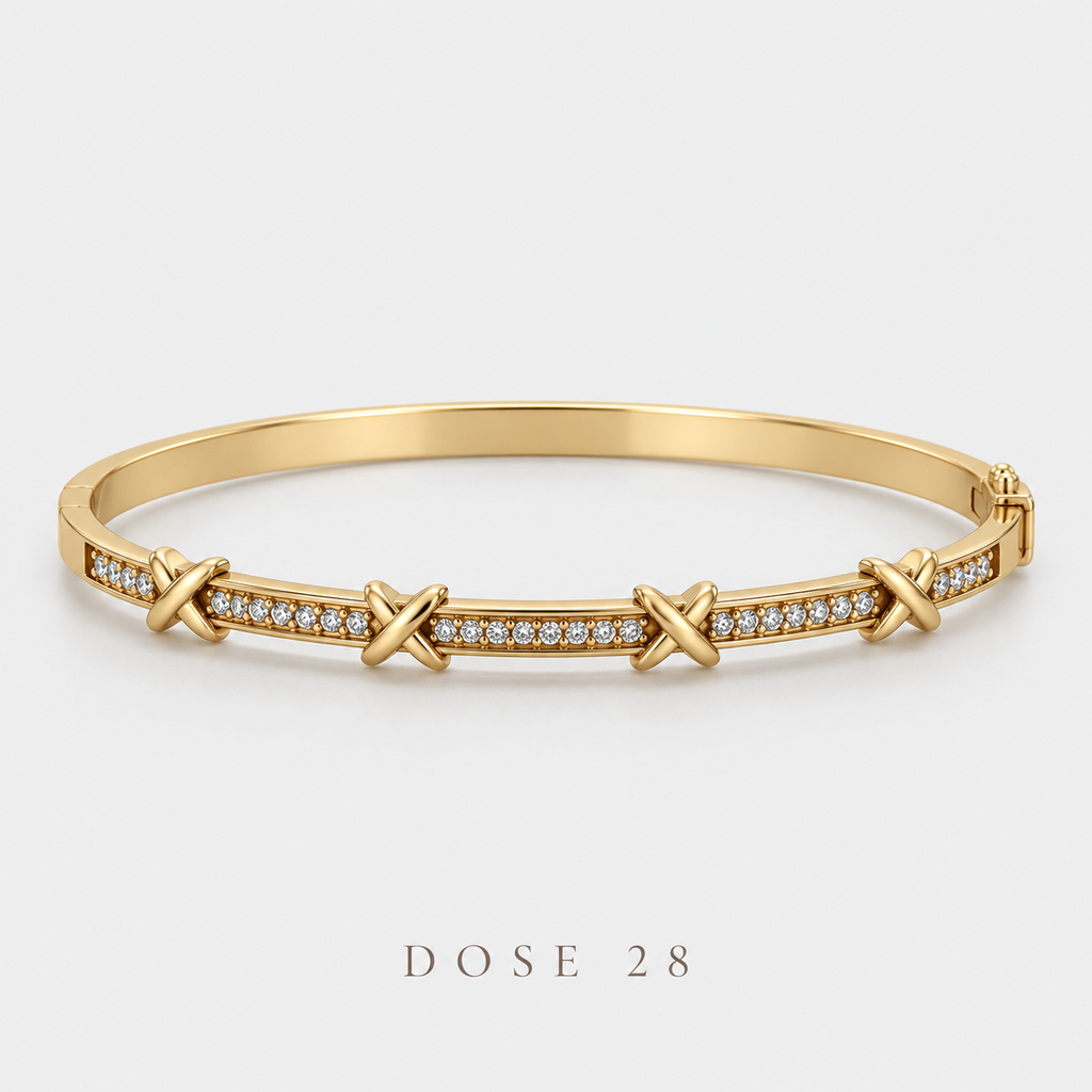 Gold-Tone X Sparkle Bangle  أسوارة إكس المرصّعة