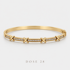 Gold-Tone X Sparkle Bangle  أسوارة إكس المرصّعة