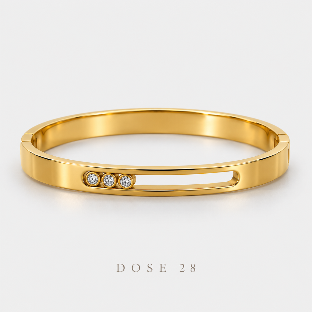 Three-Stone Gold-Tone Bangle   أسوارة الثلاث فصوص