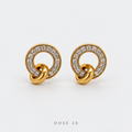 تراجي الحلقات المتداخلة Interlocking Sparkle Stud Earrings