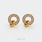 تراجي الحلقات المتداخلة Interlocking Sparkle Stud Earrings