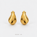 تراجي القطرة اللامعة Polished Gold-Tone Teardrop Studs