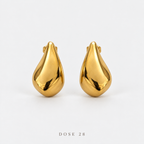 تراجي القطرة اللامعة Polished Gold-Tone Teardrop Studs