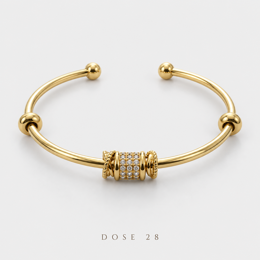 Gold-Tone Beaded Sparkle Cuff  أسوارة الخرز والتفاصيل المرصّعة