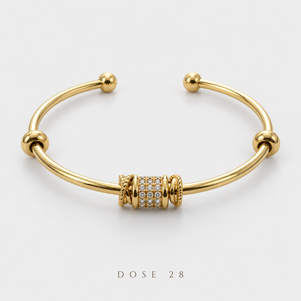 Gold-Tone Beaded Sparkle Cuff  أسوارة الخرز والتفاصيل المرصّعة