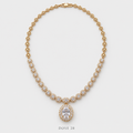 عقد الهالة البيضاوية المرصّع  Oval Halo Statement Necklace