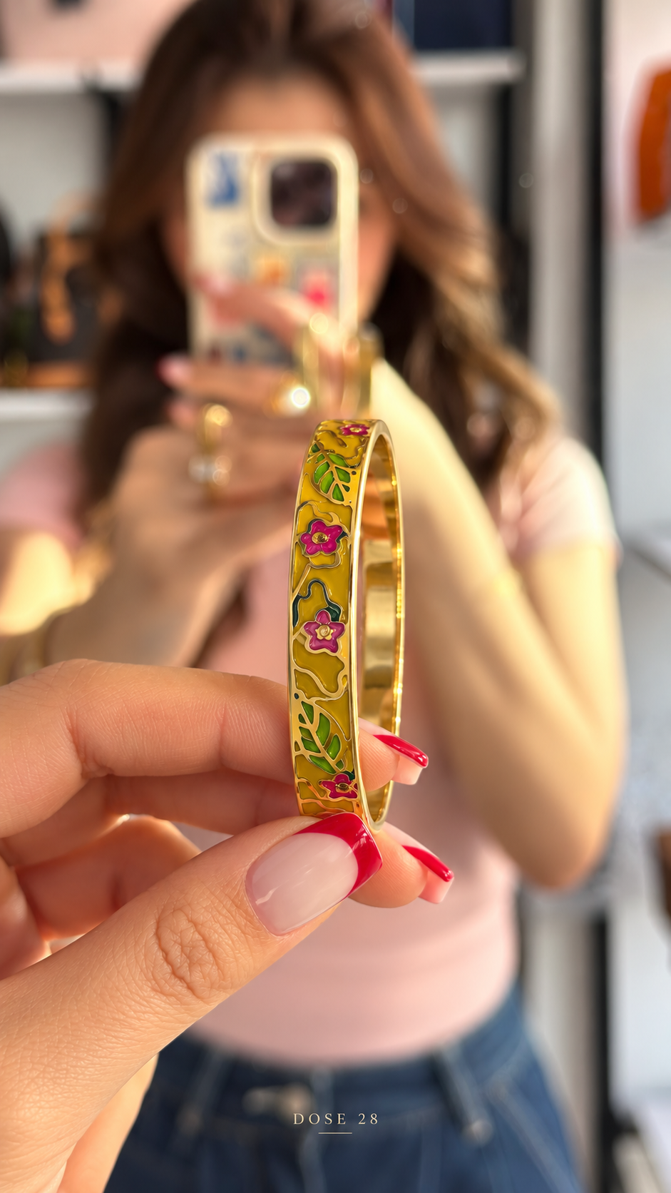 Colourful Floral Bangle  أسوارة الورود الملوّنة