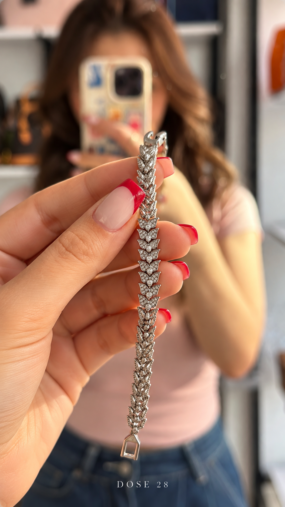 أسوارة الأوراق الفضية | Silver-Tone Leaf Bracelet