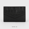 حافظة بطاقات سوداء بنقشة التمساح وتصميم ظرف  Black Croc-Effect Envelope Cardholder