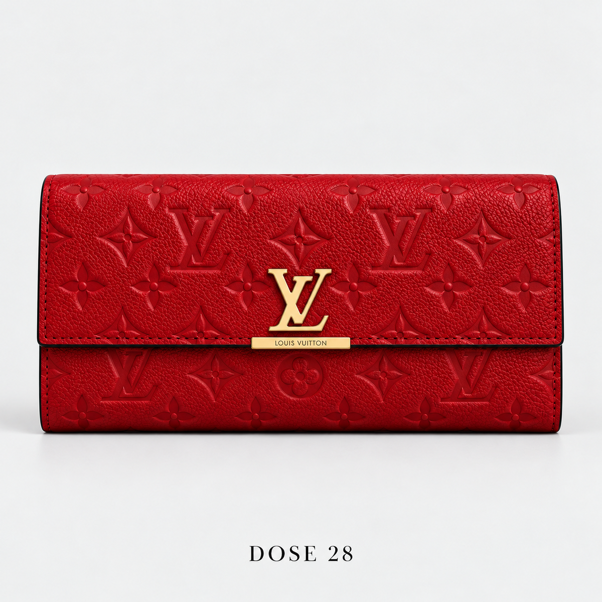 محفظة لويس فيتون طويلة بنقشة مونوغرام – أحمر Louis Vuitton Red Monogram Long Wallet