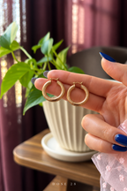 Textured Gold-Tone Hoops تراجي الحلقات بالنقشة الناعمة