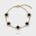 سوار الورود السوداء بإطار مرصّع Black Flower Halo Bracelet