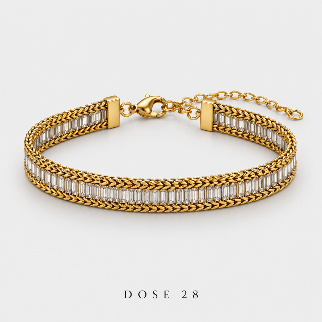 أسوارة الباغيت الذهبية | Gold-Tone Baguette Bracelet