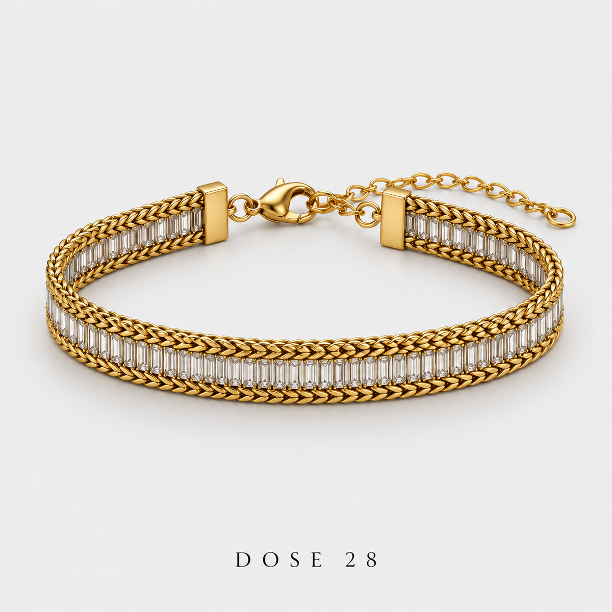 أسوارة الباغيت الذهبية | Gold-Tone Baguette Bracelet