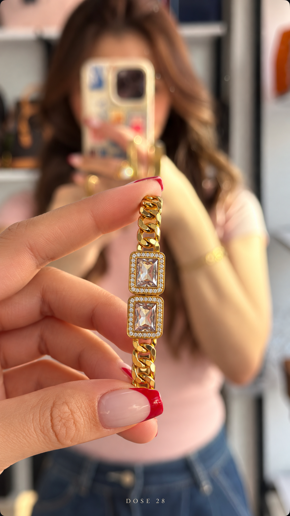 Square Sparkle Bracelet  أسوارة الفصوص المربّعة
