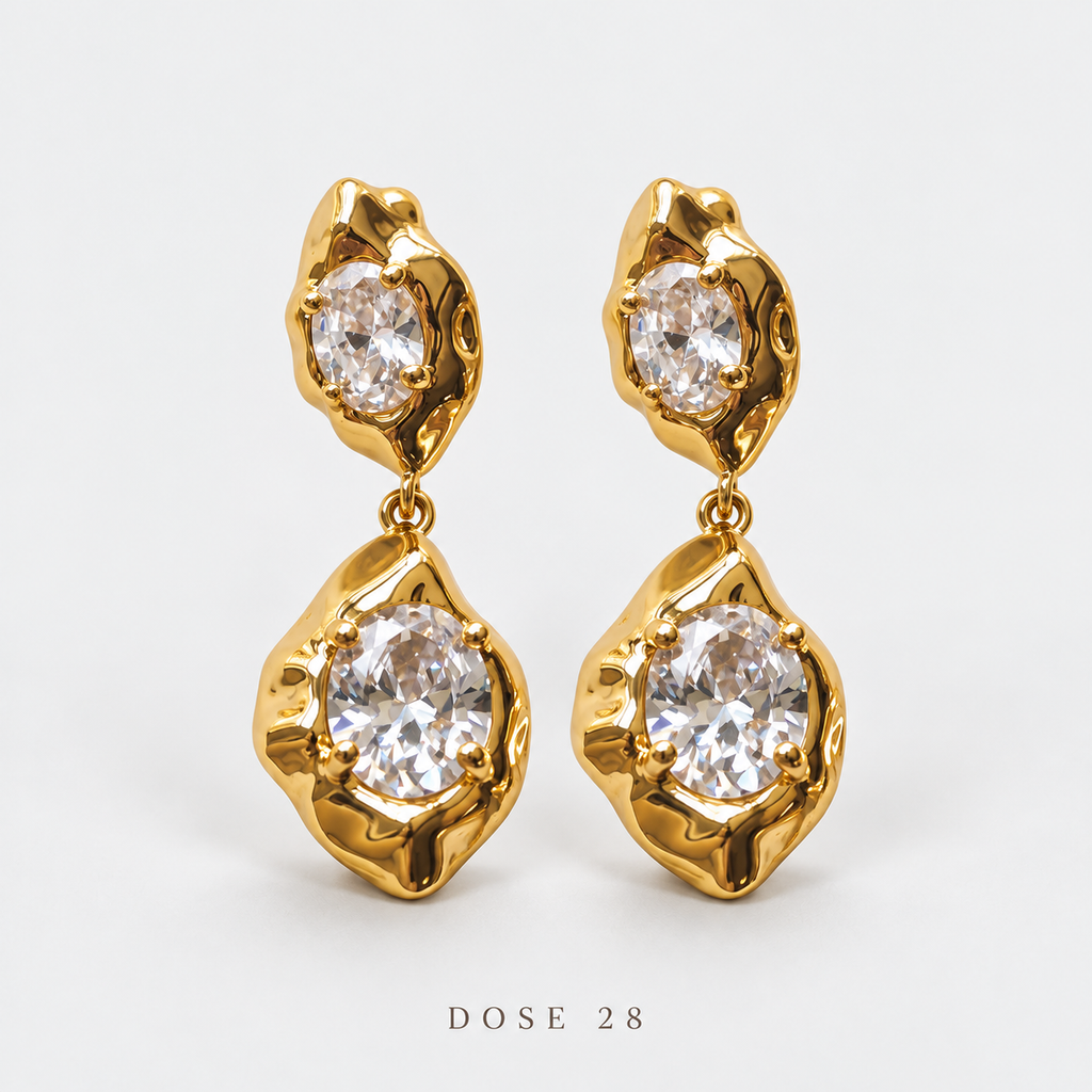 Double Oval Sparkle Drop Earrings تراجي البريق المزدوج