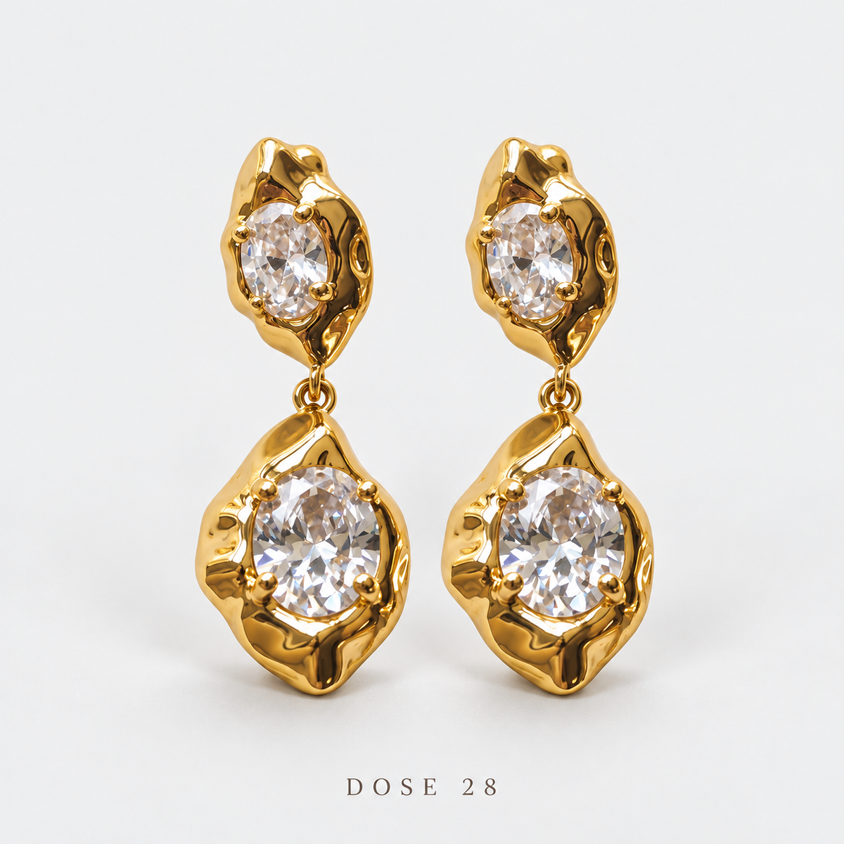 Double Oval Sparkle Drop Earrings تراجي البريق المزدوج