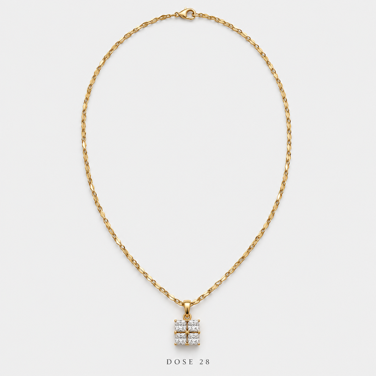 Four-Stone Square Necklace سلسلة المربّع بأربع فصوص