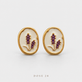 Purple Lavender Oval Earrings تراجي زهور اللافندر البنفسجية