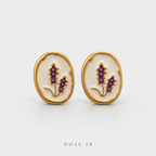 Purple Lavender Oval Earrings تراجي زهور اللافندر البنفسجية
