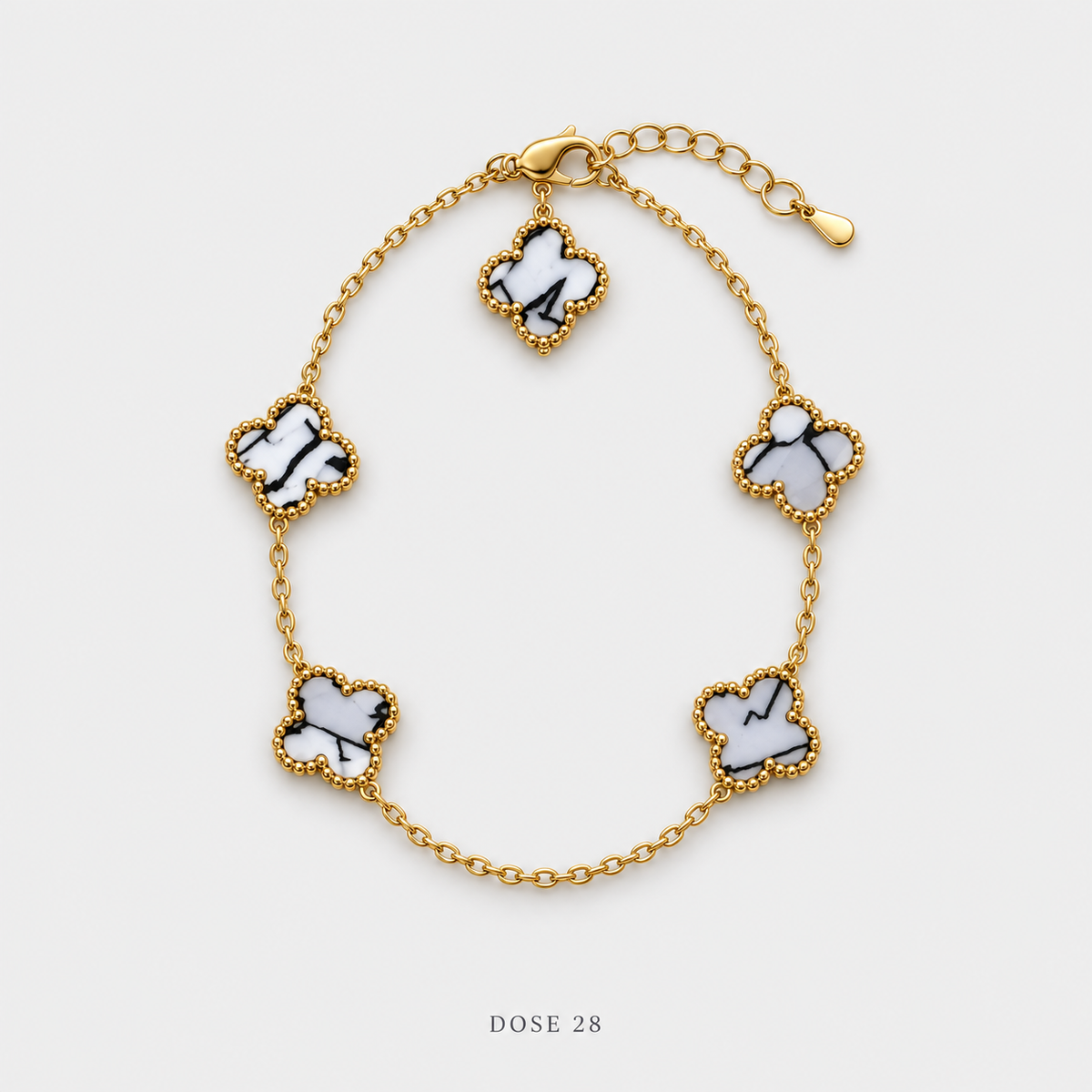 سوار البرسيم بنقشة رخامية  Marble-Pattern Clover Bracelet