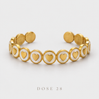 Gold-Tone Heart Medallion Cuff   أسوارة القلوب باللون الذهبي والأبيض اللؤلؤي