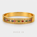 Rainbow Lattice Gold-Tone Bangle أسوارة الشبك بالفصوص الملوّنة