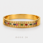 Rainbow Lattice Gold-Tone Bangle أسوارة الشبك بالفصوص الملوّنة