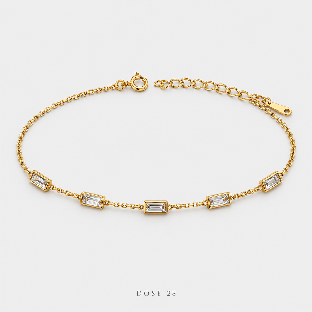 سوار الفصوص المستطيلة Baguette Stone Bracelet