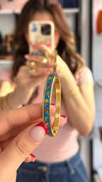 Blue Tulip Gold-Tone Bangle  أسوارة التوليب الزرقاء