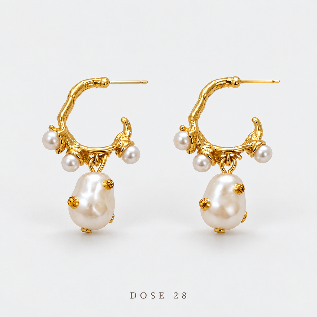 تراجي القطرة اللؤلؤية Baroque Pearl-Effect Drop Earringsxxxxxxxxxx