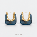 Smoky Blue Hoop Earrings تراجي الأزرق الدخاني