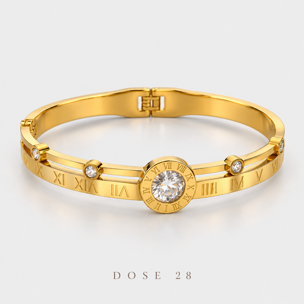 Roman Numeral Gold-Tone Bangle  أسوارة الأرقام الرومانية