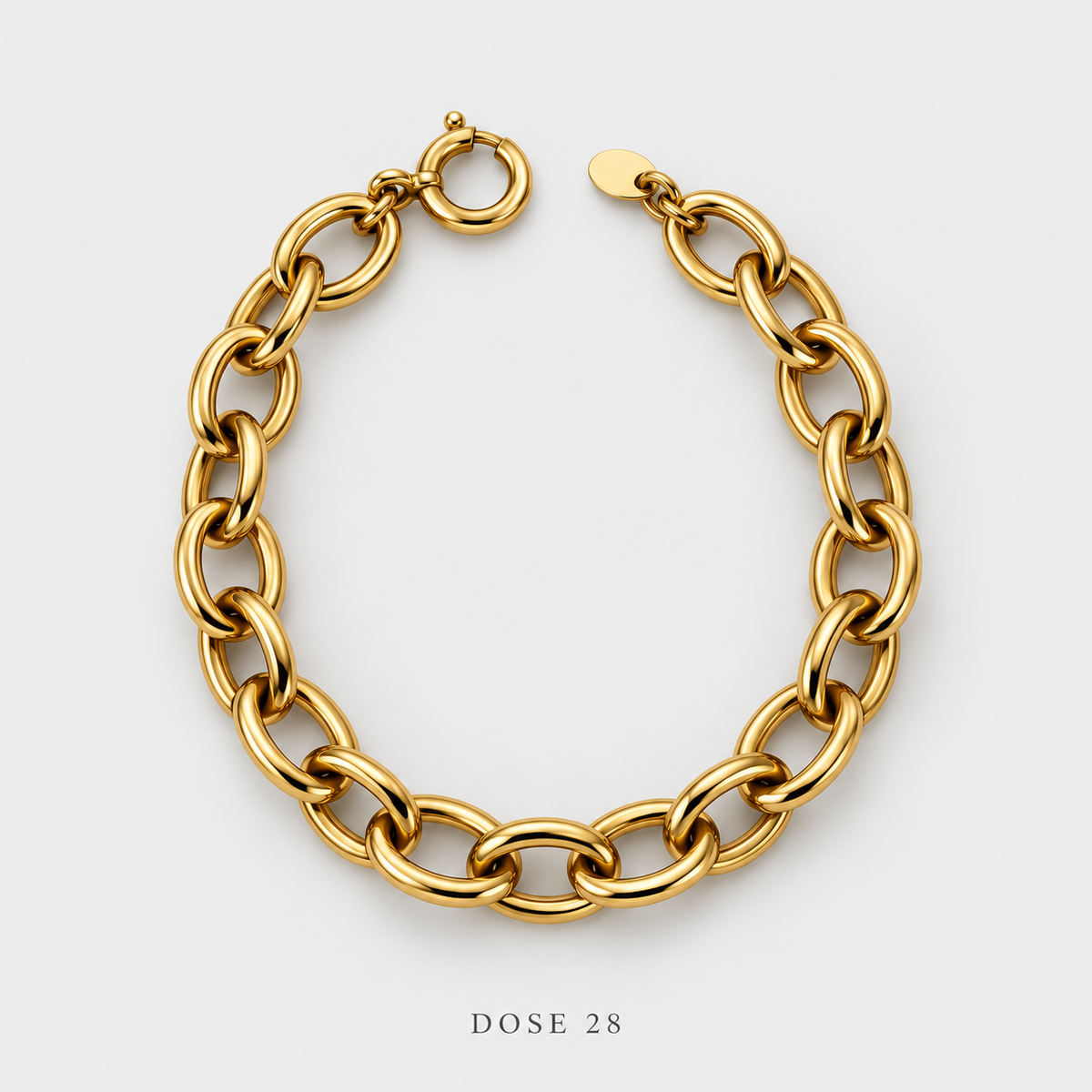 سوار الحلقات البيضاوية بلون ذهبي Gold-Tone Oval Link Bracelet