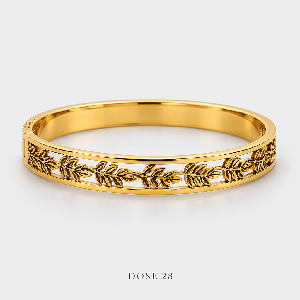 Gold-Tone Leaf Bangle  أسوارة الأوراق الذهبية