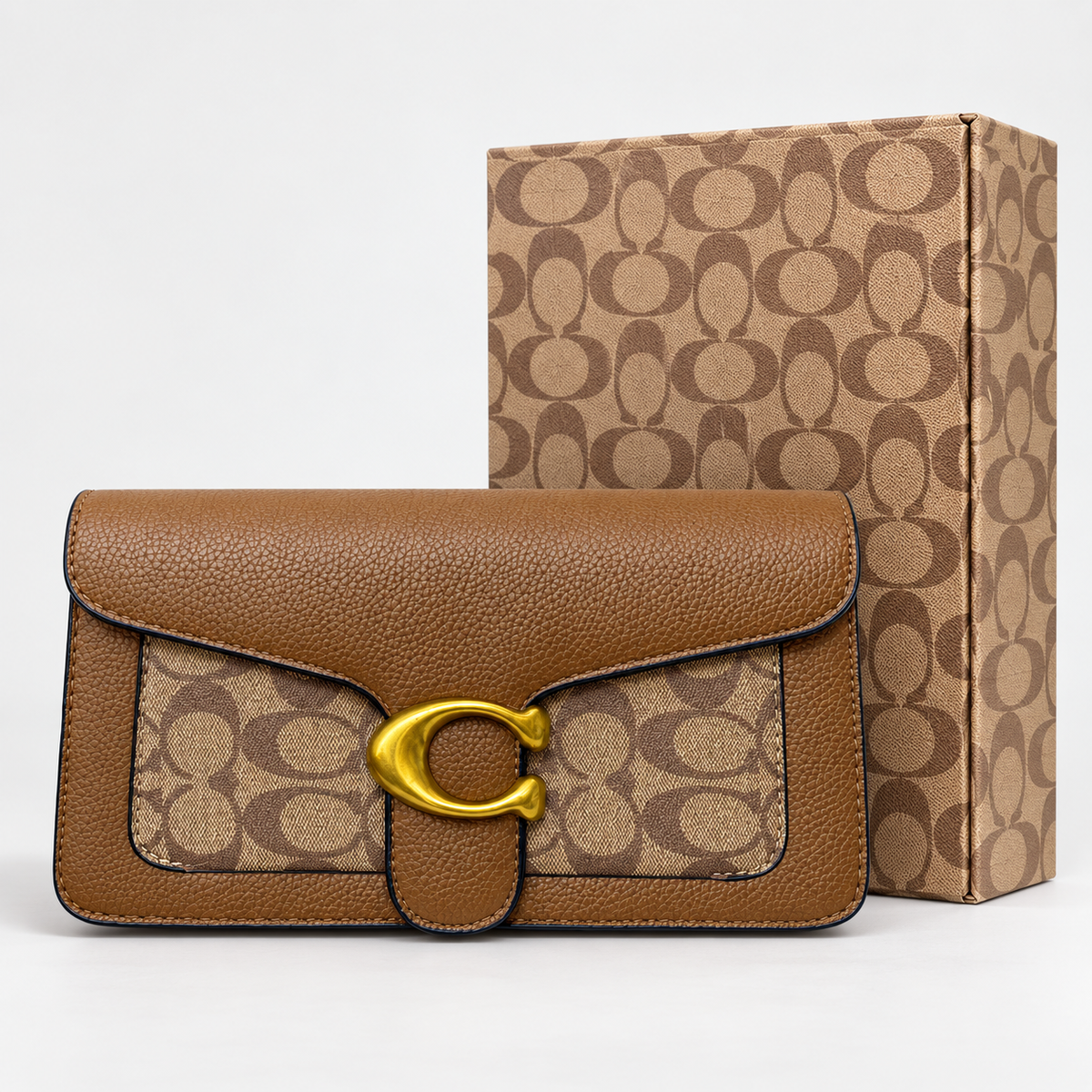 شنطة كوتش تابي – بني ونقشة بيج | Coach Tabby Bag – Brown & Beige Pattern