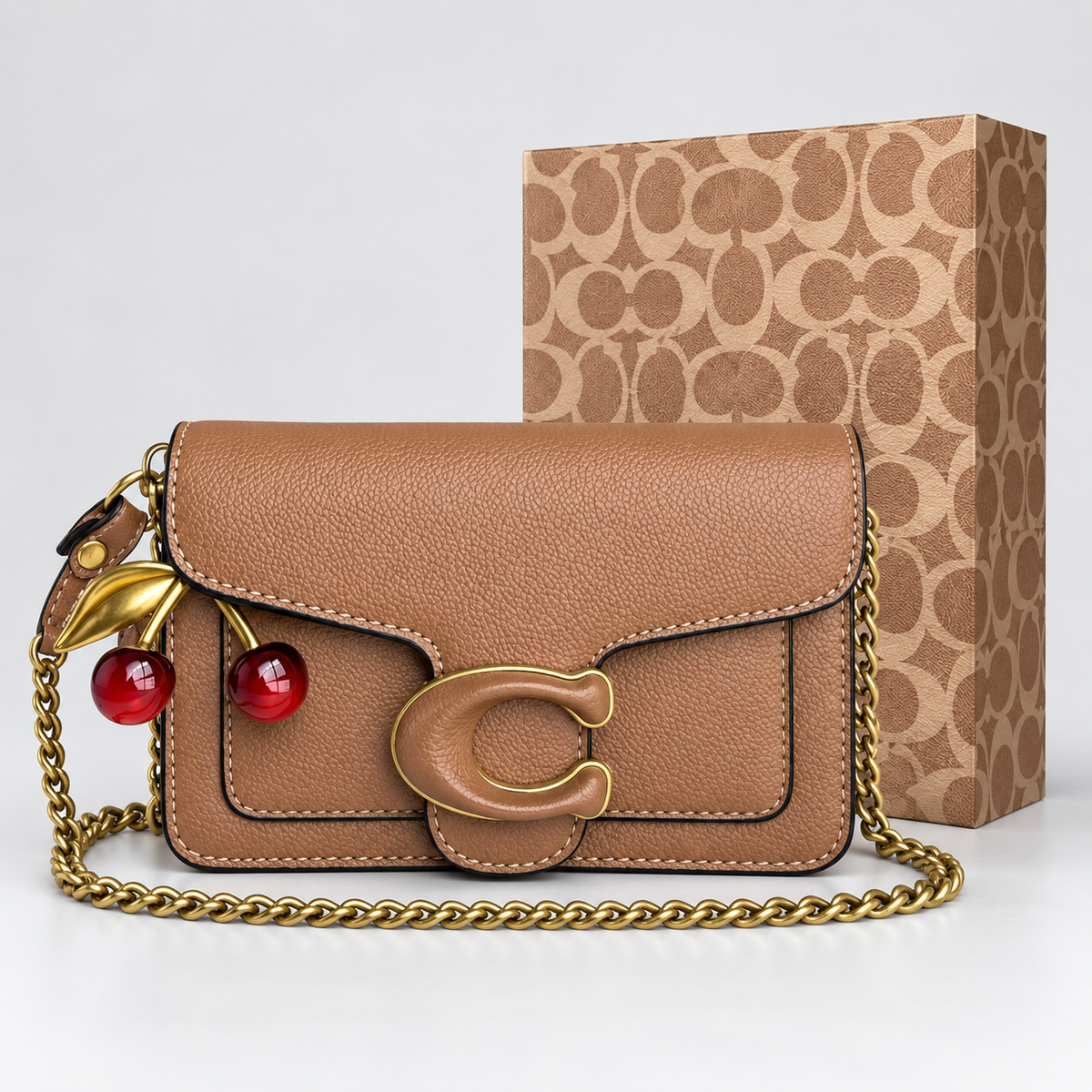 شنطة كوتش تابي ميني – بني فاتح | Coach Tabby Mini Bag – Light Brown