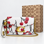 حقيبة كوتش تابي ميني - بيضاء بنقشة الكرز | Coach Tabby Mini Bag – White Cherry Print