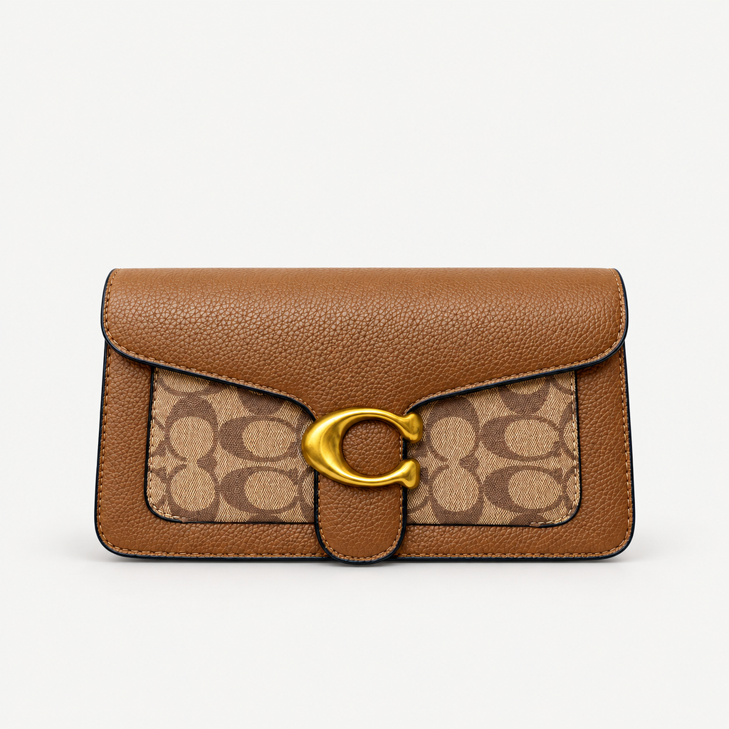 شنطة كوتش تابي – بني ونقشة بيج | Coach Tabby Bag – Brown & Beige Pattern