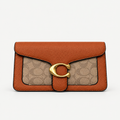 شنطة كوتش تابي – عسلي ونقشة بيج | Coach Tabby Bag – Cognac & Beige Pattern