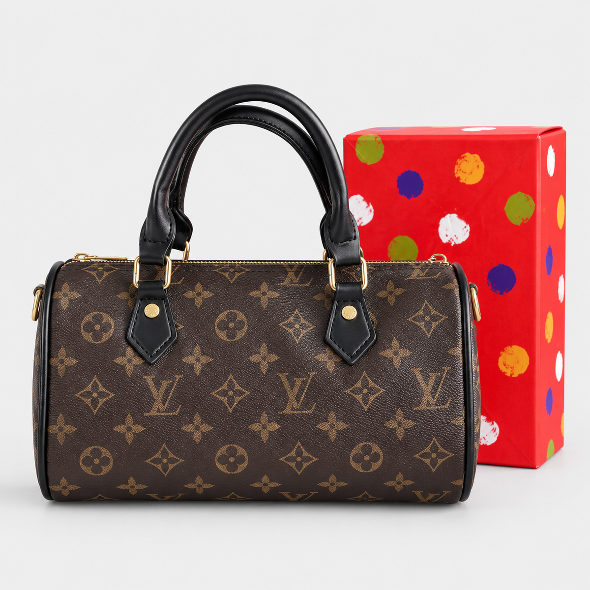 شنطة إل ڤي ستايل سبيدي مونوغرام — بني وأسود LV Speedy-Style Monogram Bag — Brown & Black