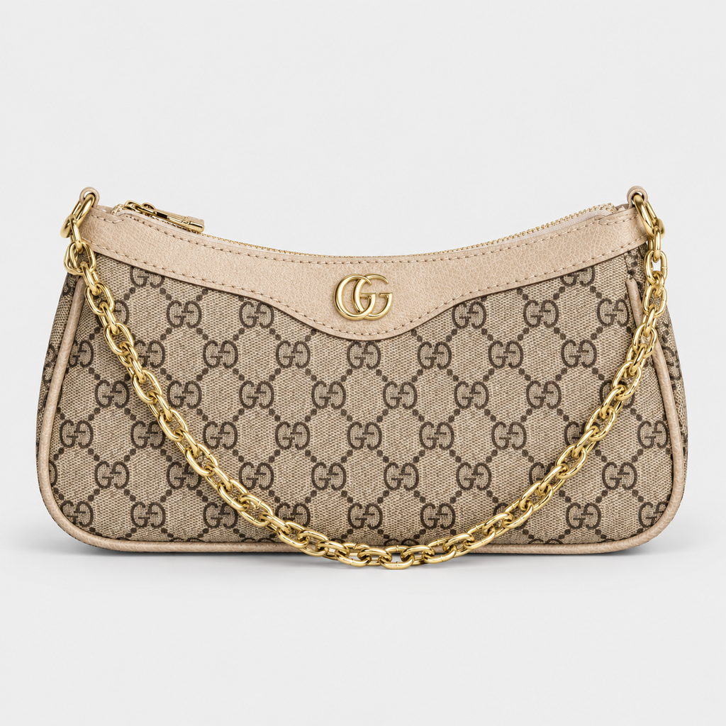 جنطة غوتشي GG ستايل باكيت — بيج وأبيض Gucci GG Bucket-Style Bag — Beige & White
