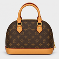 Louis Vuitton Alma Monogram Bag — Brown with Tan Trim   حقيبة لويس مونوغراميتون ألما مونوغرام بنية بتفاصيل عسلية: