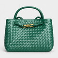 بتصميم أنديامو – أخضر زمردي Andiamo-Style Woven Handbag – Emerald Green