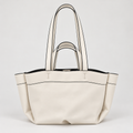 جنطة توت عاجي بحواف سوداء ZARA Ivory Tote Bag with Black Trim