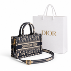 Dior Quilted Tote  – Black with Handle طقم شنطة ديور مبطّنة – أسود