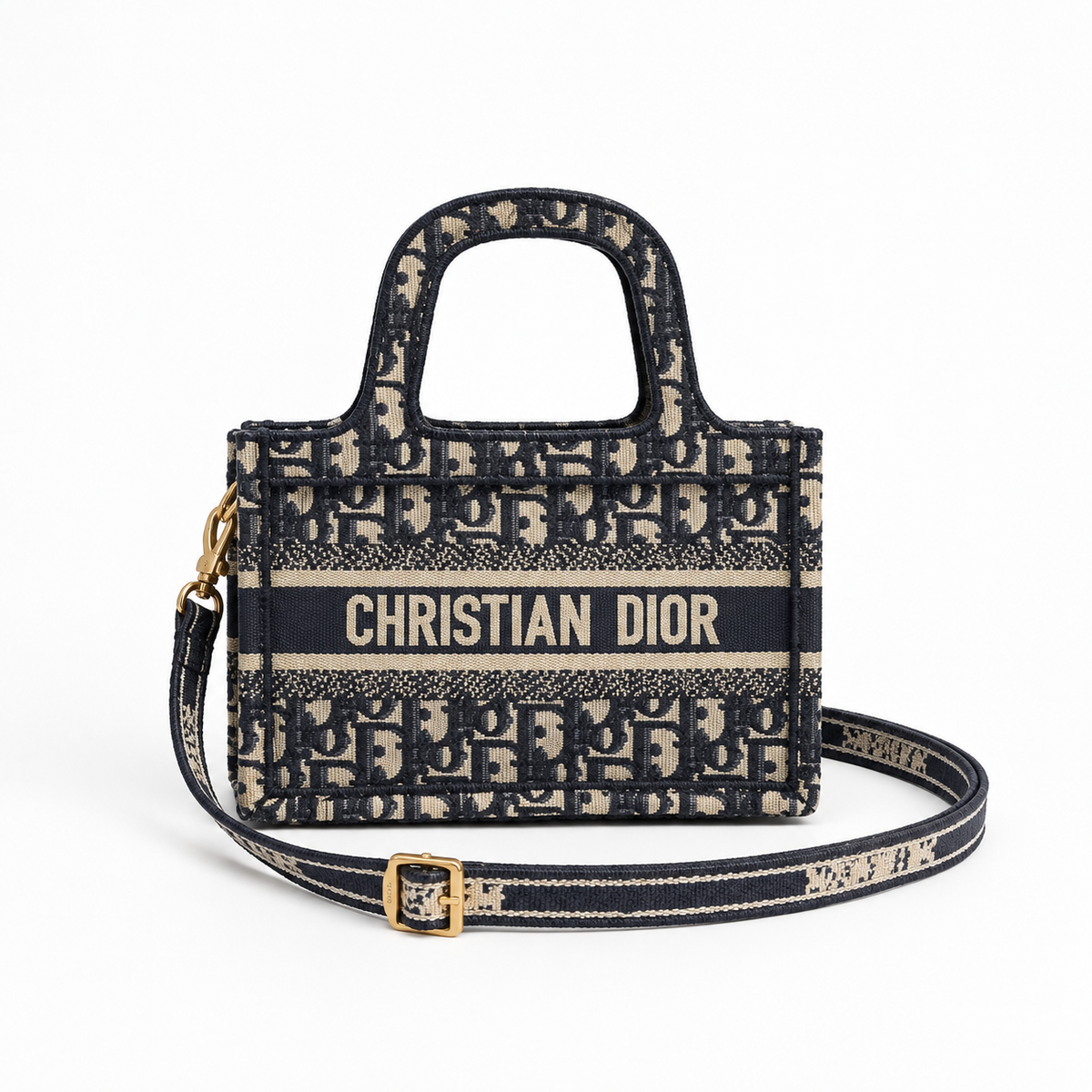 Dior Quilted Tote  – Black with Handle طقم شنطة ديور مبطّنة – أسود